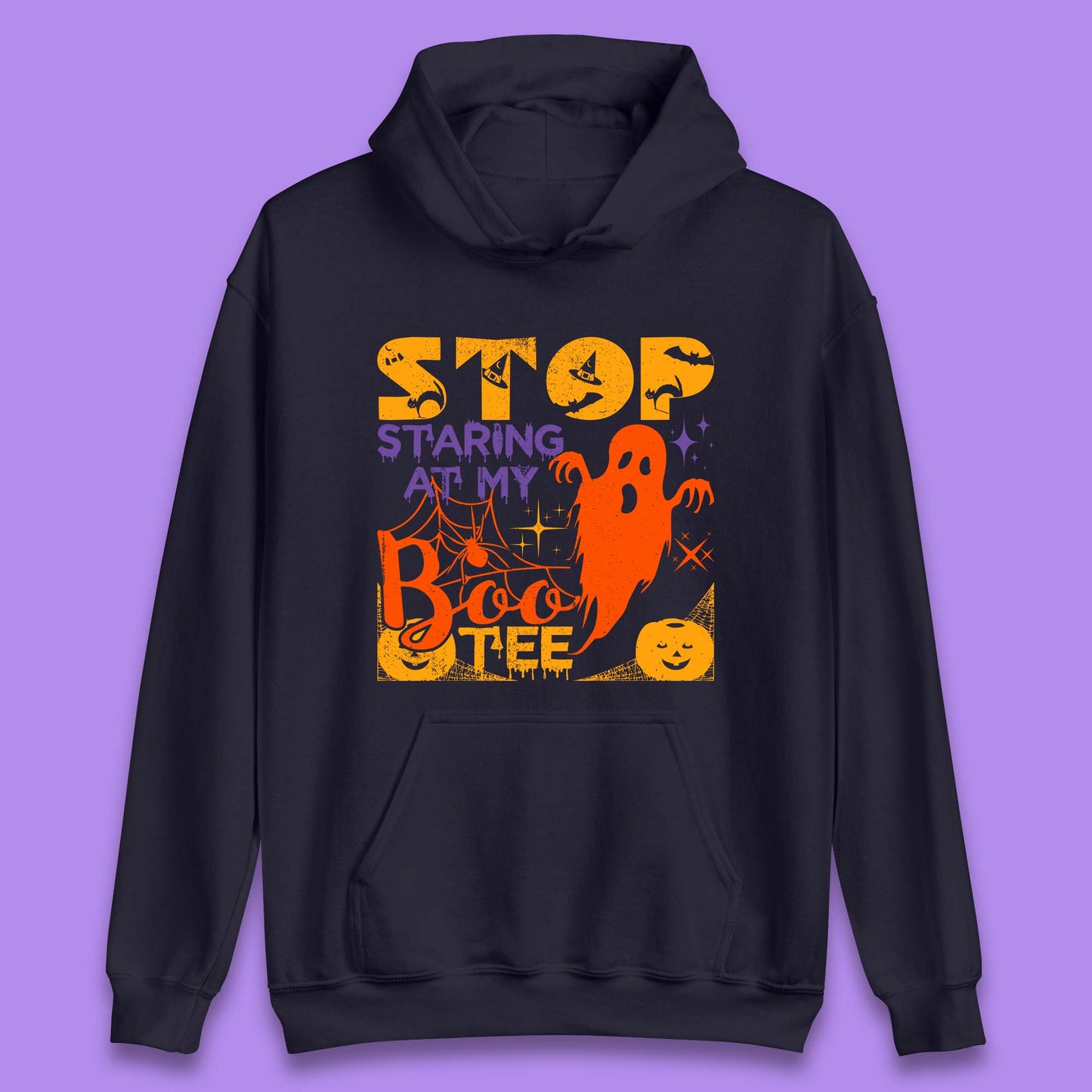 Stop Staring At My Boo Tee Funny Sayings Halloween Ghost Party Unisex Hoodie