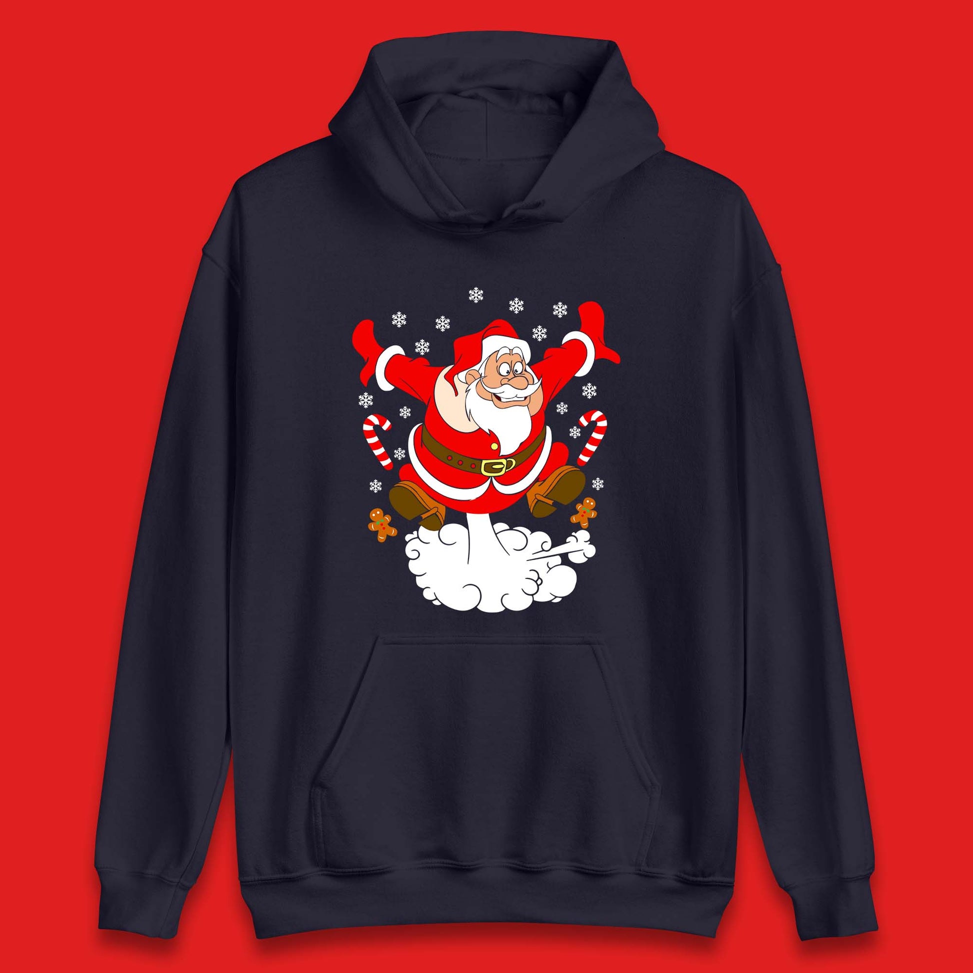 farting santa claus christmas hoodie