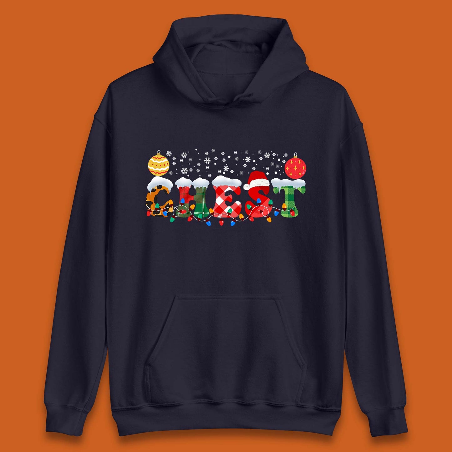 chest and nuts christmas snow winter hoodie