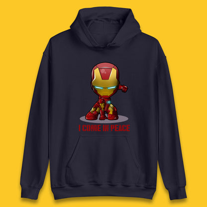 I Come In Peace Marvel Avenger Movie Character Iron Man Superheros Ironman Costume Superheros Unisex Hoodie