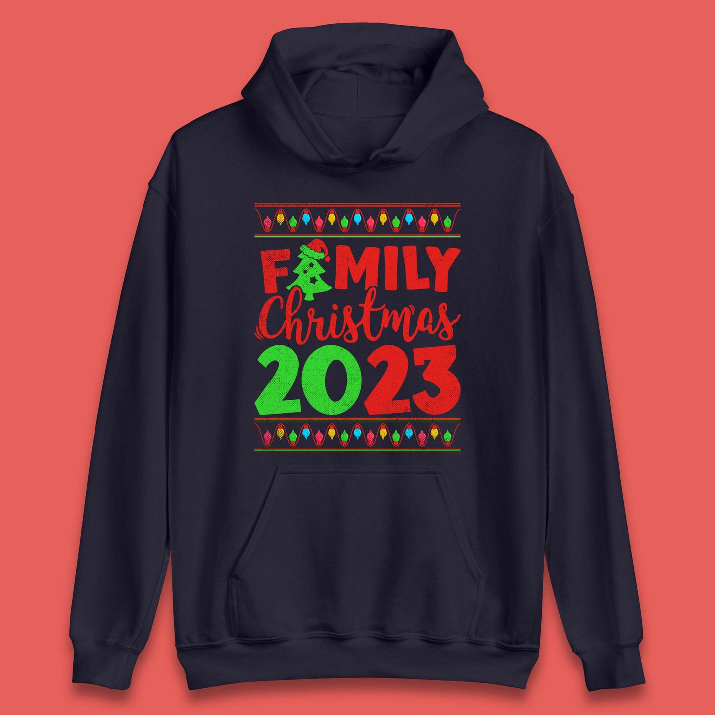 Family Christmas 2023 Merry Christmas Squad Xmas Matching Costume Unisex Hoodie