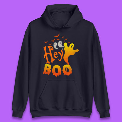Whispers in the Moonlit Night Hey Boo Horror Scary Costume Halloween Boo Wear Unisex Hoodie