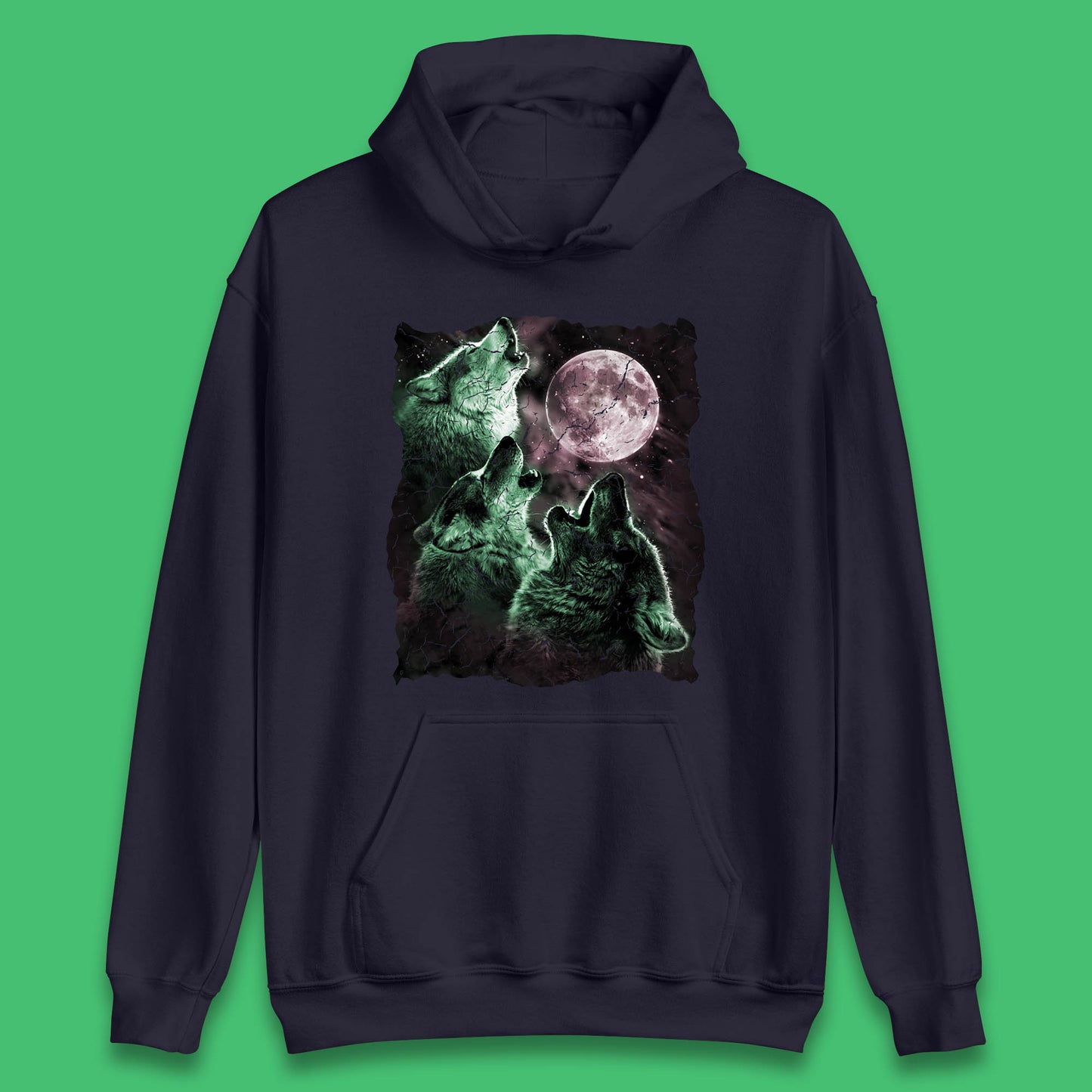 Three Wolf Howling At Moon Wild Free Wolves Three Wolf Dog Animal The Mountain Unisex Hoodie