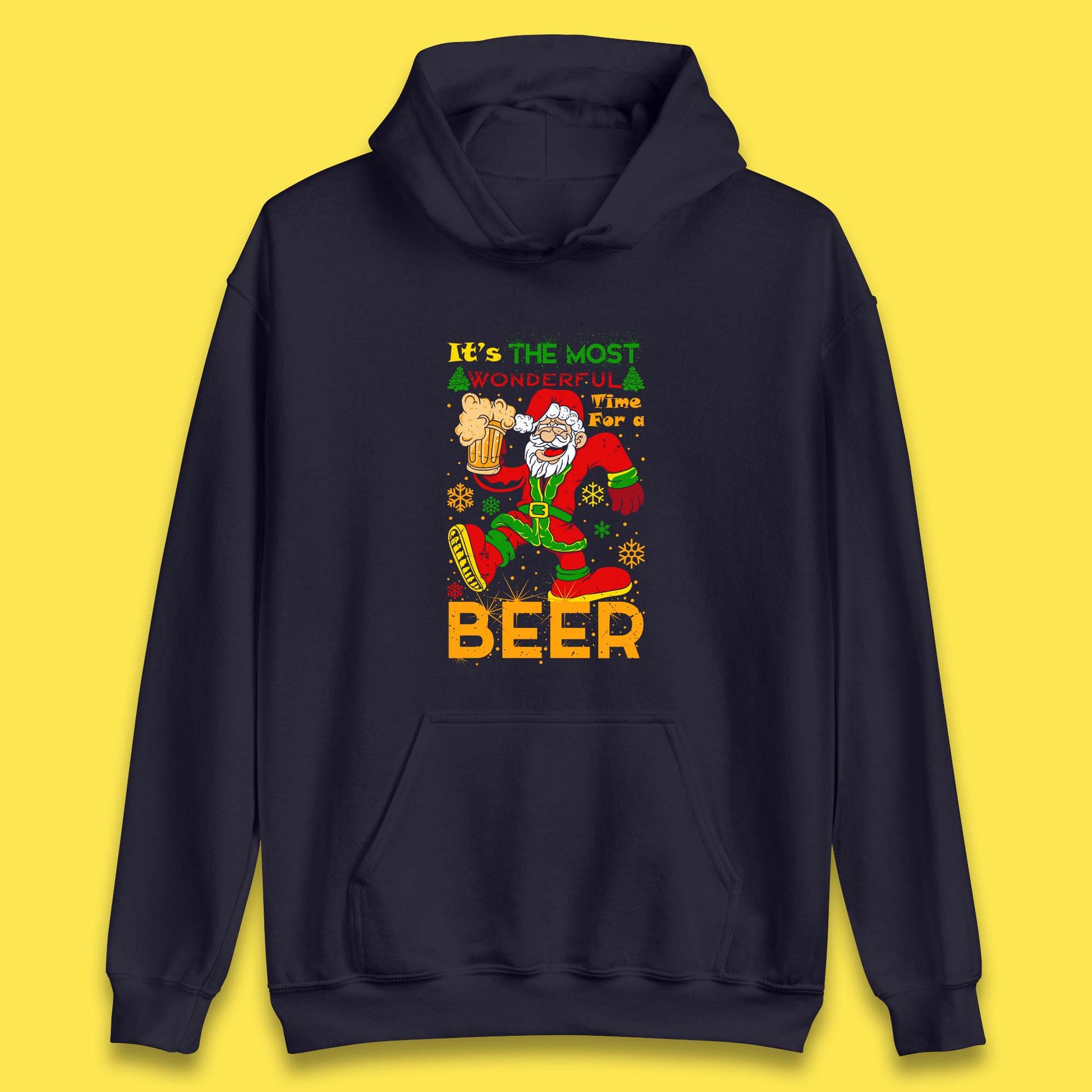 santa drink beer hoodie