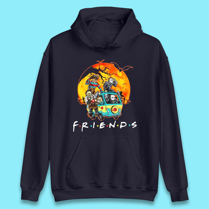 Friends Van Halloween Scooby Doo Mystery Machine Horror Movie Villians Characters Unisex Hoodie