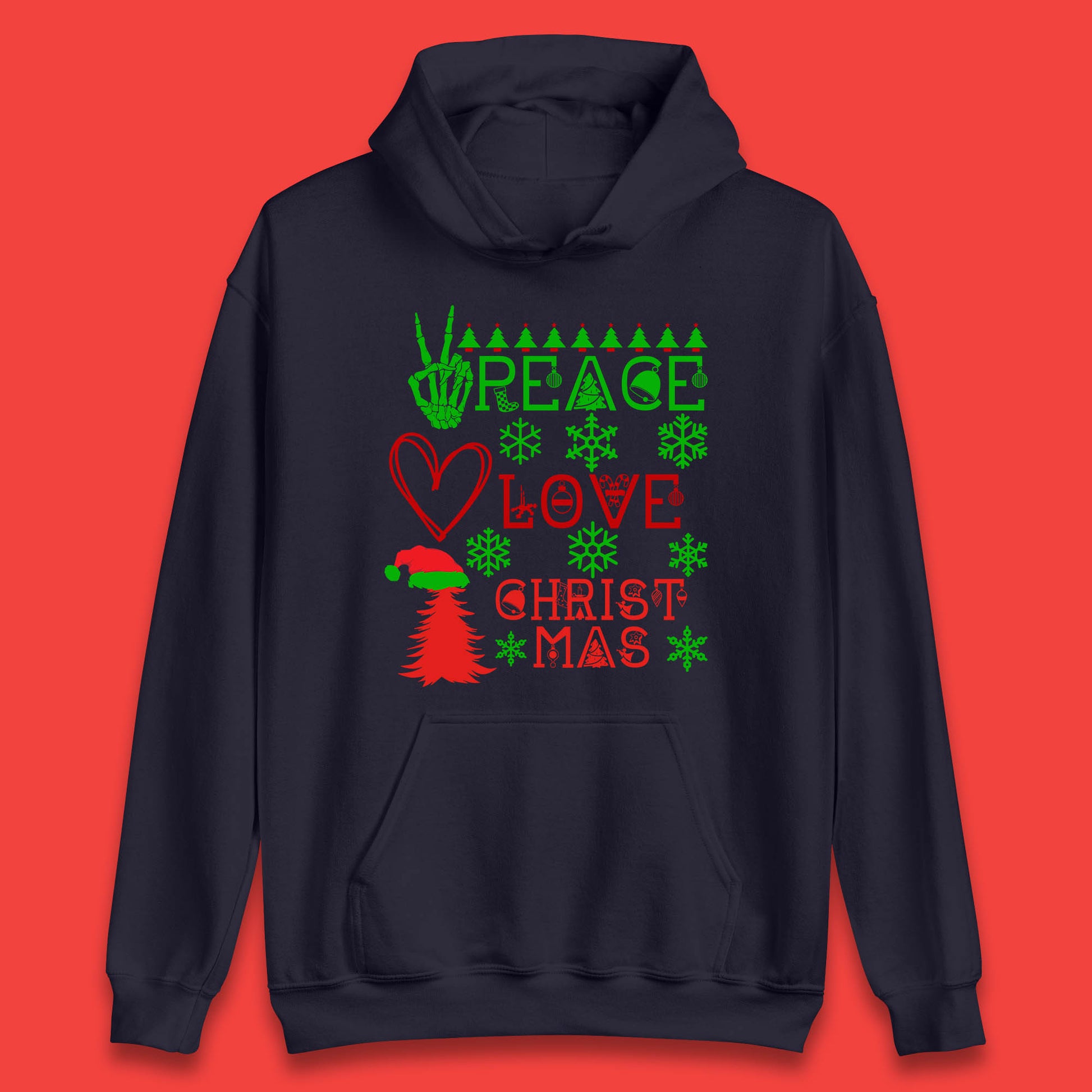 peace love christmas hoodie
