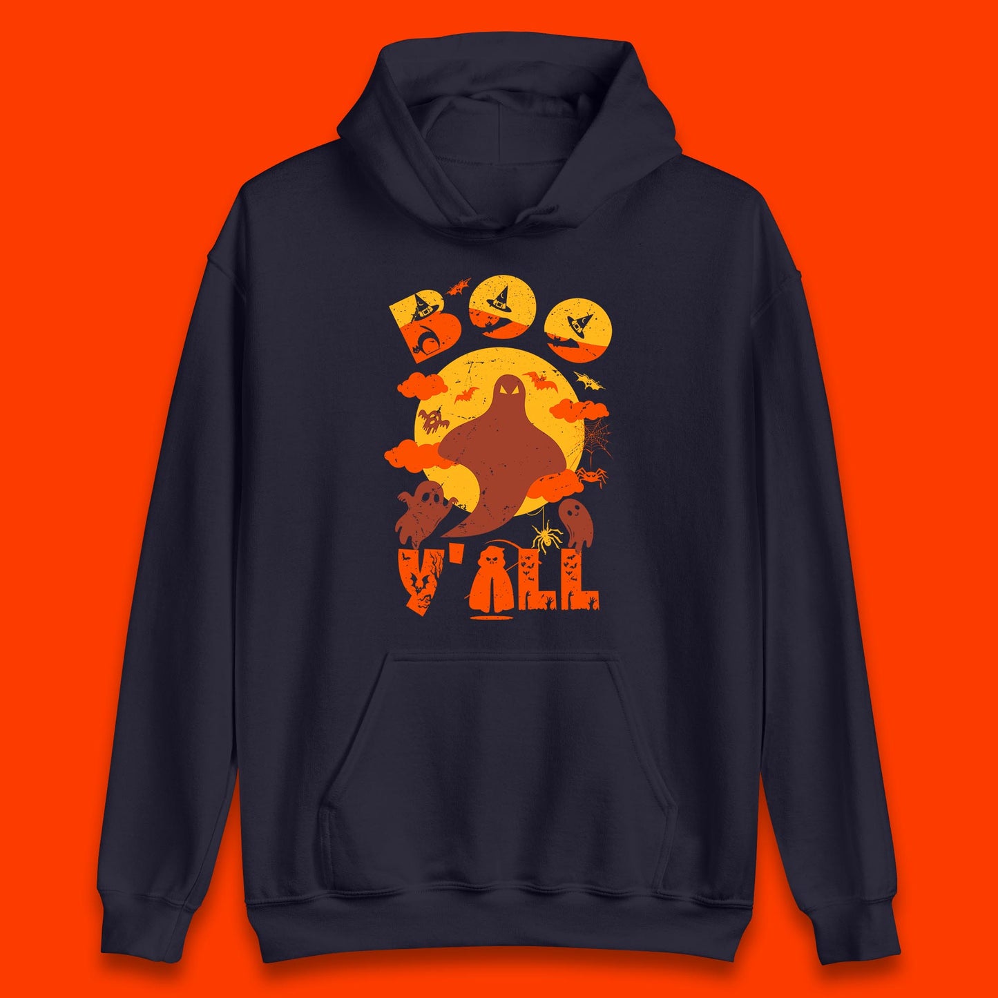 Halloween Boo Y'all Hey Boo Funny Spooky Halloween Party Unisex Hoodie