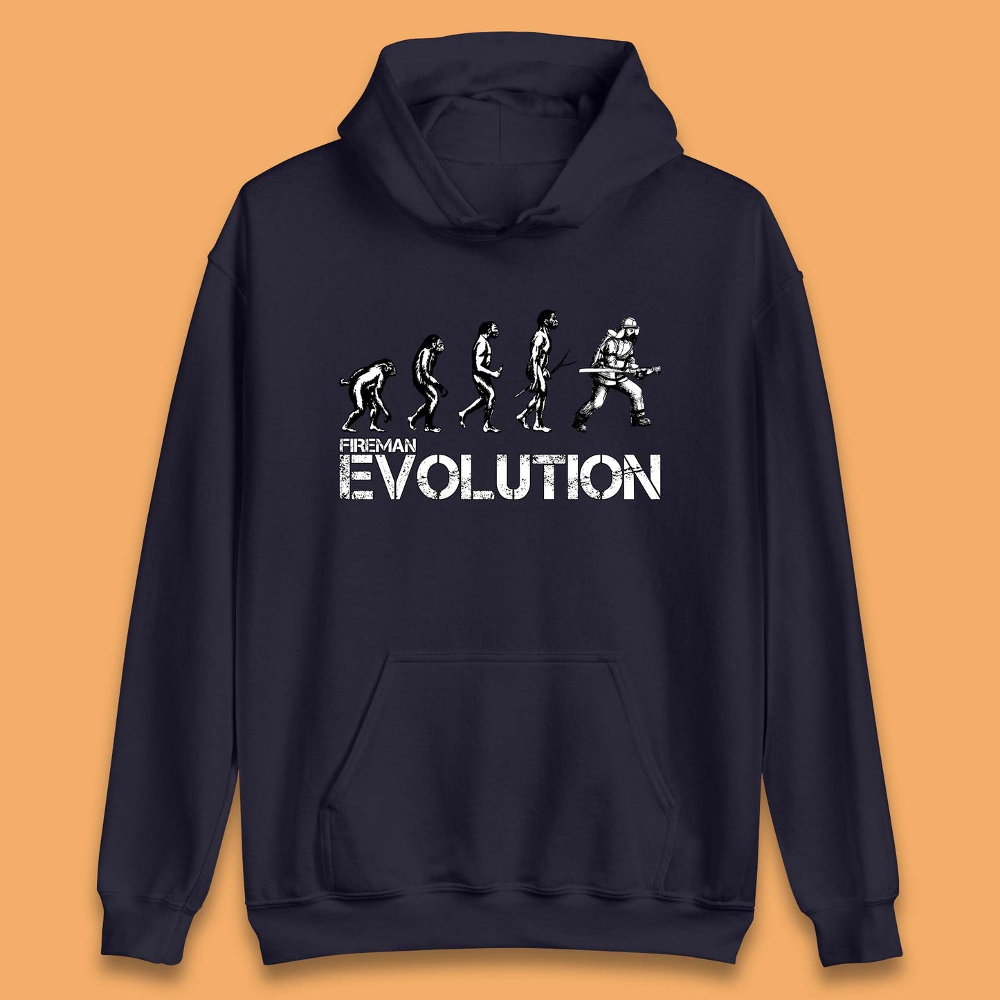 Fireman Evolution Funny Fire Brigade Service Firefighter Unisex Hoodie