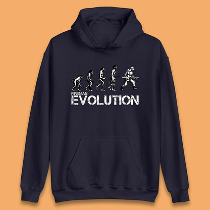 Fireman Evolution Funny Fire Brigade Service Firefighter Unisex Hoodie