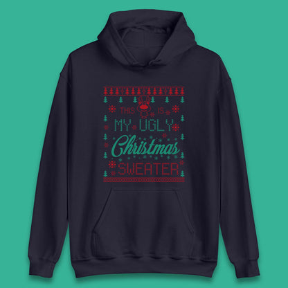 Ugly Christmas Sweater Reindeer Unisex Hoodie
