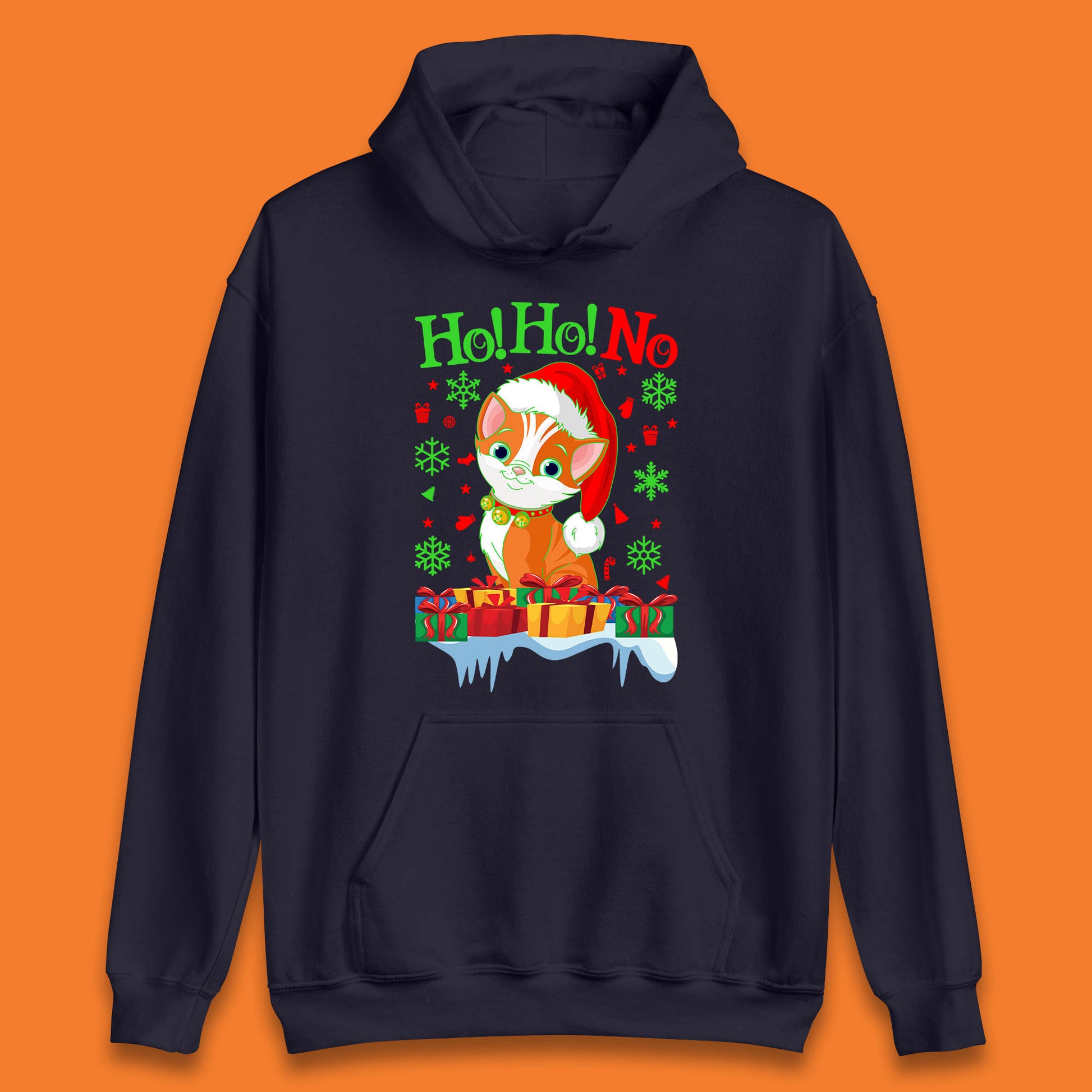 ho ho no christmas cat hoodie