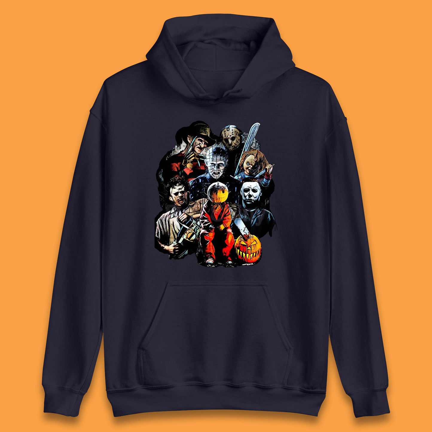 Halloween Horror Movie Characters Friends Halloween Villians Serial Killers Unisex Hoodie