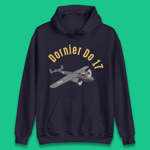 Dornier Do 17 Twin Engined Light Bomber Vintage Retro Military Fighter Jets World War II Remembrance Day Royal Air Force Unisex Hoodie