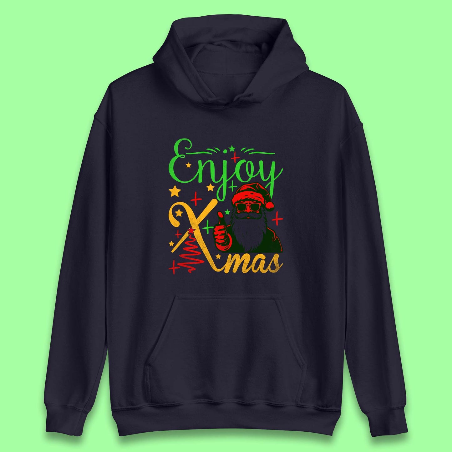 santa claus thumbs up christmas hoodie