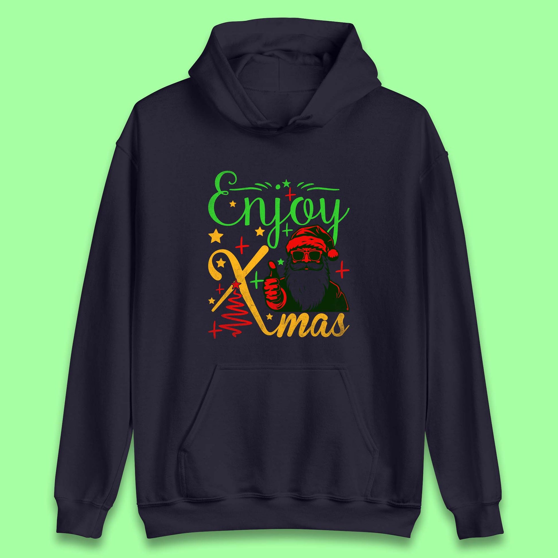 santa claus thumbs up christmas hoodie