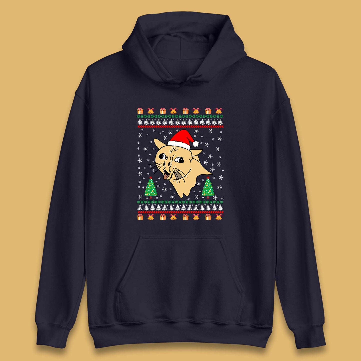 coughing cat christmas hoodie