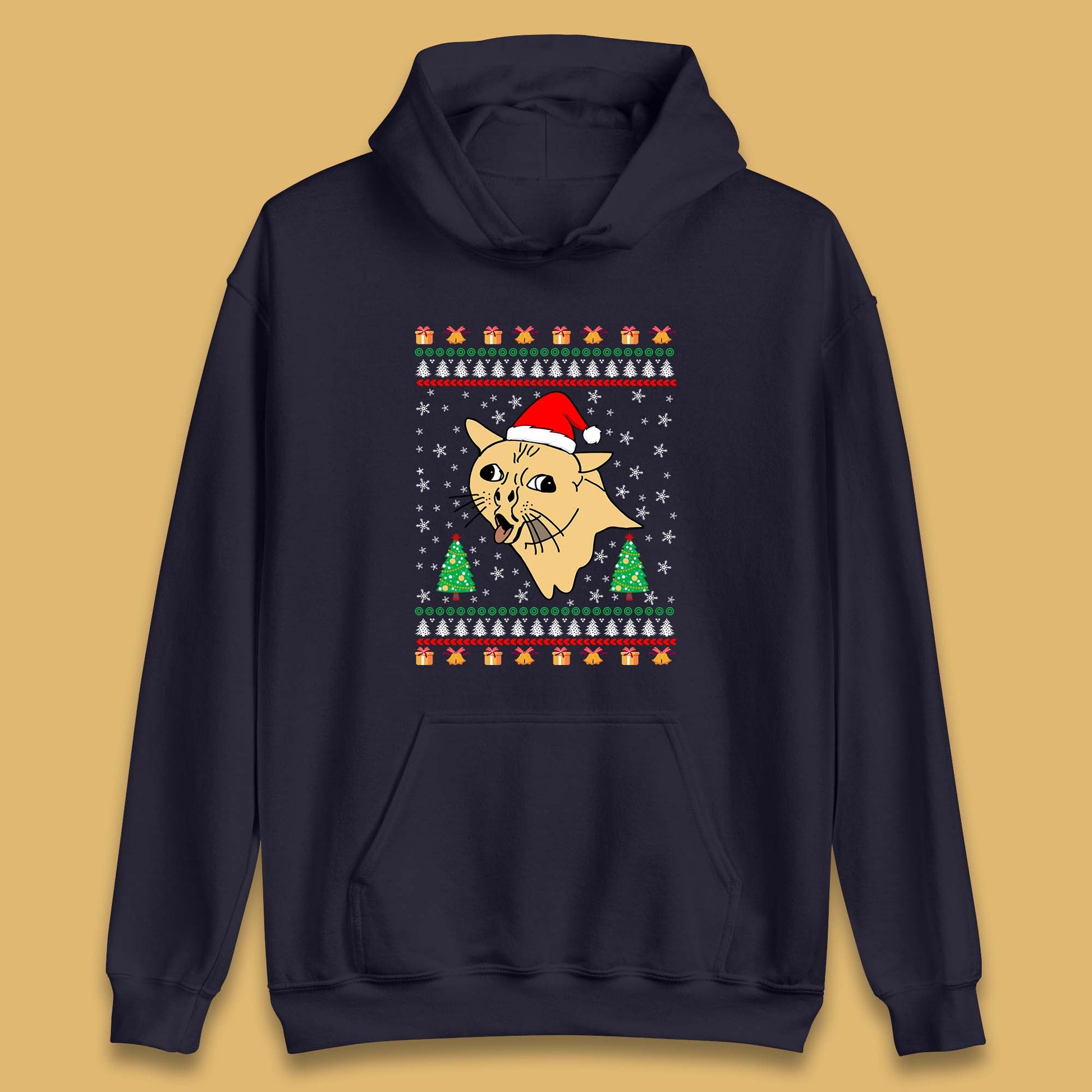 coughing cat christmas hoodie