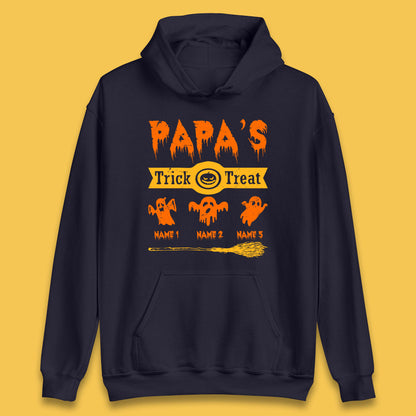 Personalised Papa's Trick Or Treat Halloween Custom Your Boo Ghost Children Names Scary Spooky Costume Unisex Hoodie