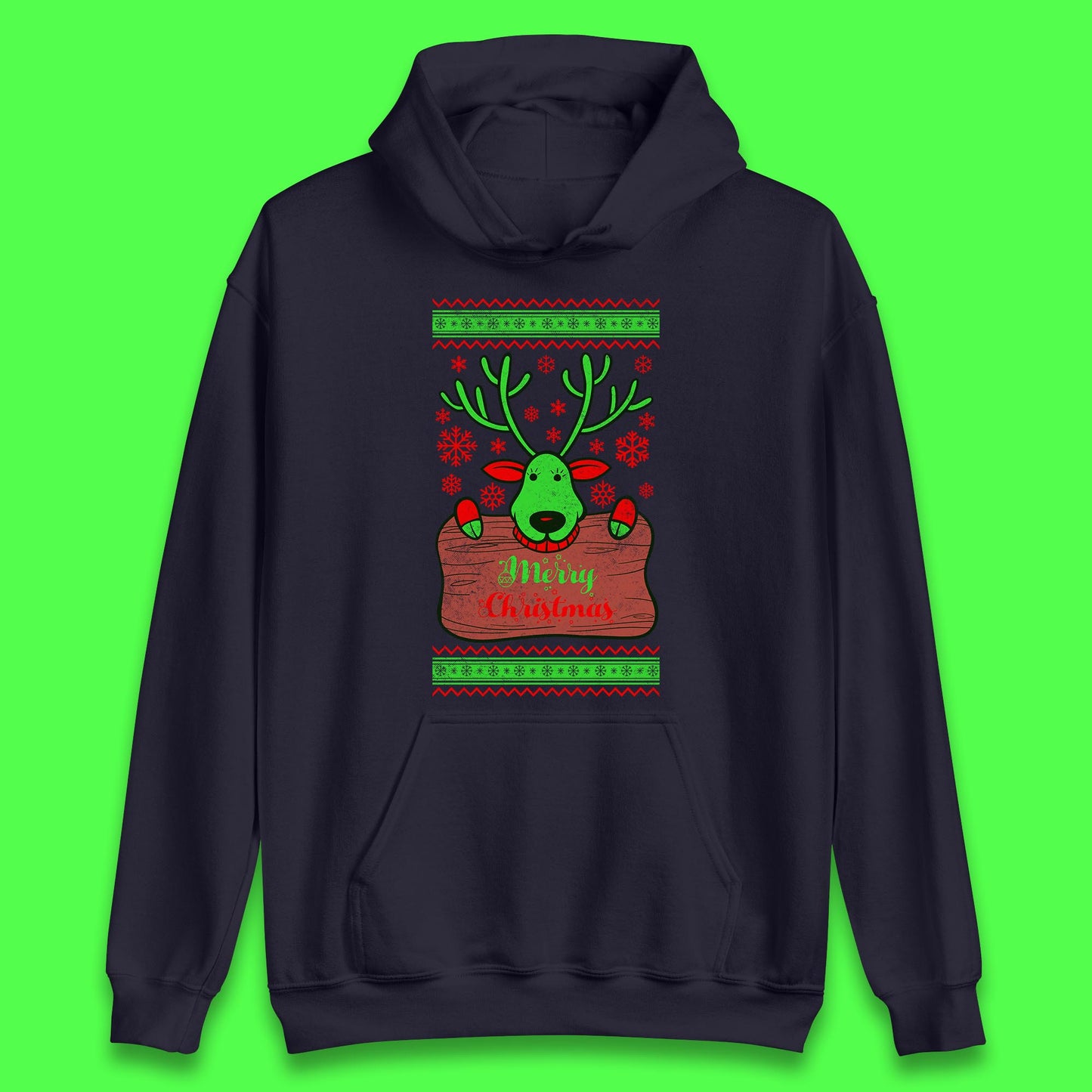 merry christmas reindeer hoodie