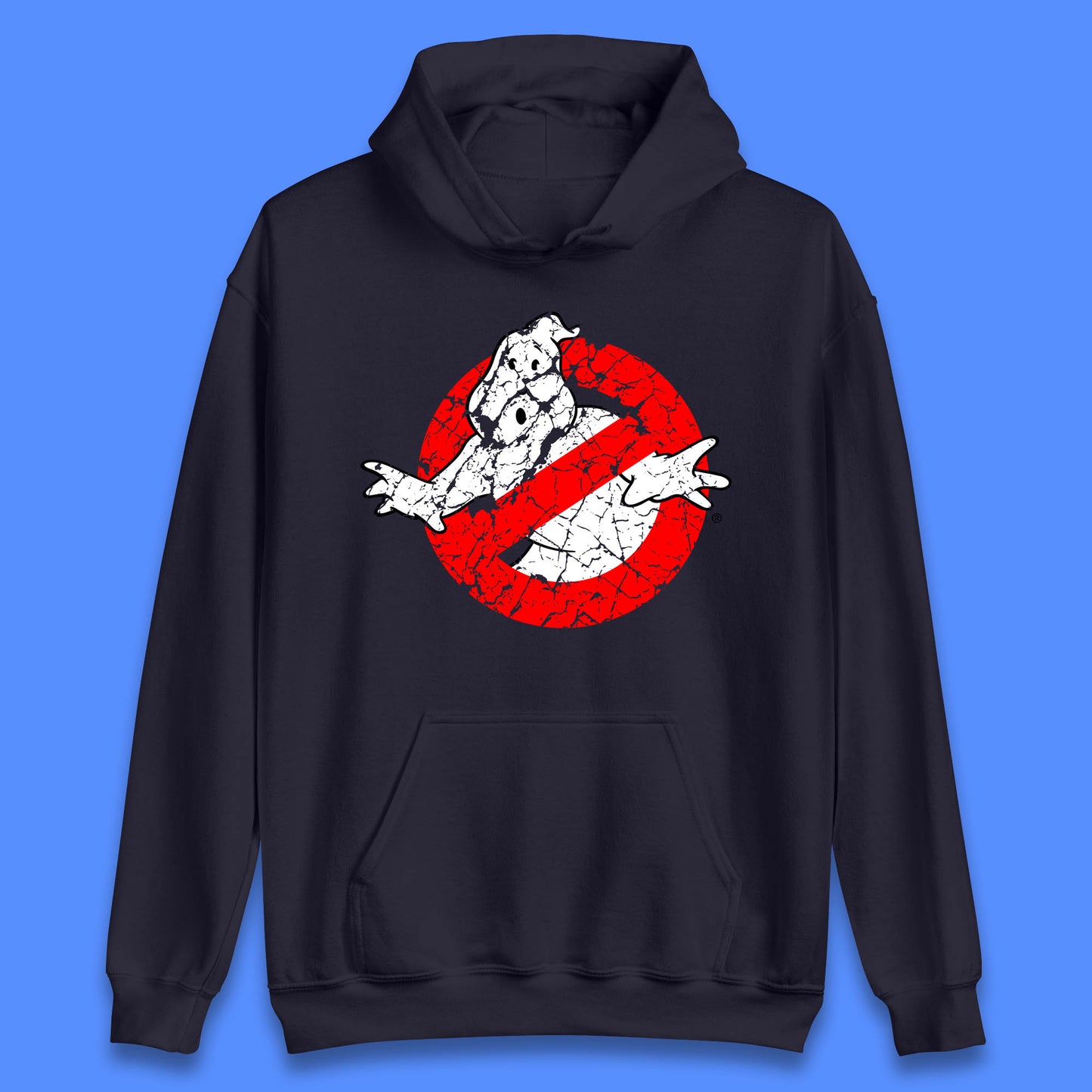 Distressed The Real Ghostbusters No Ghost Symbol Retro Halloween Movie Costume Unisex Hoodie