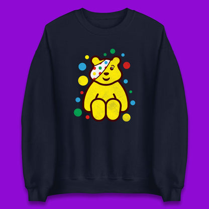 Children In Need Sitting Spotty Pudsey Bear Charity Raising Spotty Day Unisex Sweatshirt