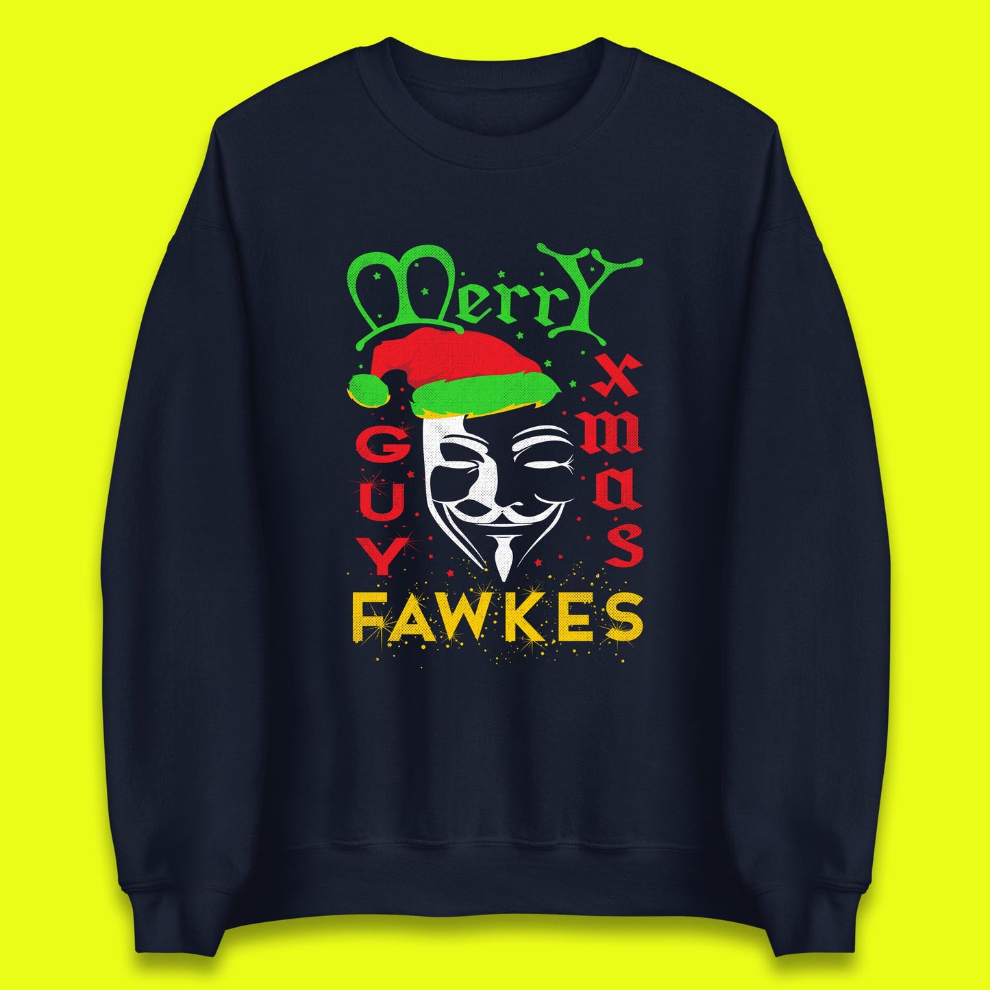 anonymous mask christmas sweatshirt