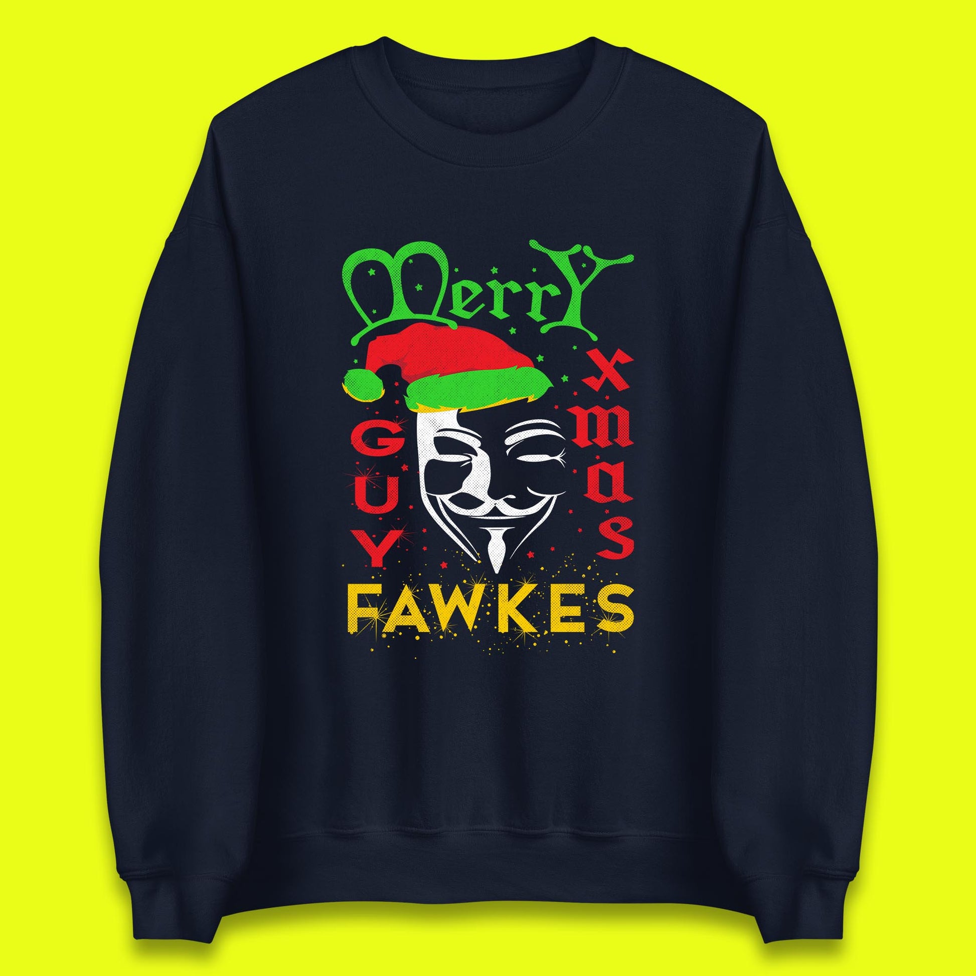 anonymous mask christmas sweatshirt