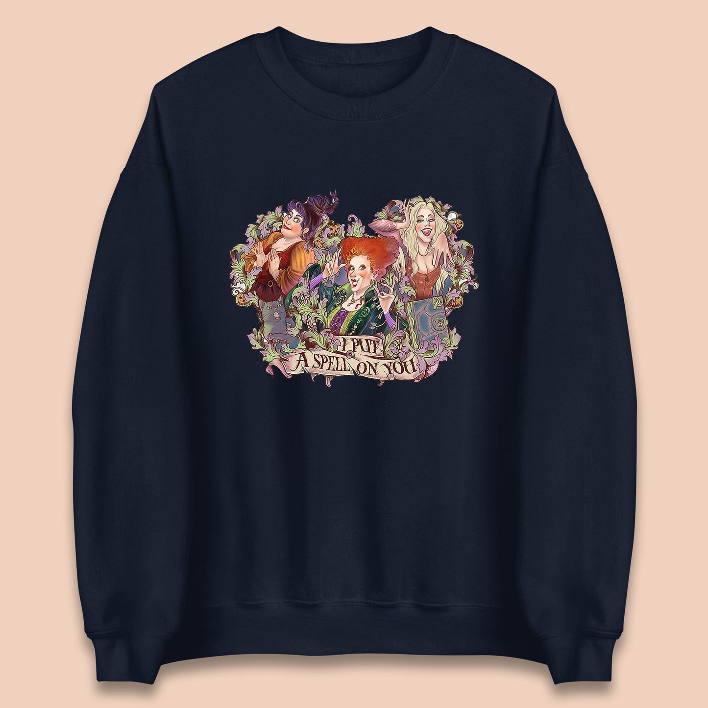 I Putt A Spell On You Halloween Sanderson Sisters Hocus Pocus Vintage Witches Unisex Sweatshirt
