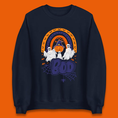 Halloween Boo Ghosts With Witch Pumpkin Scary Spooky Season Unisex Sweatshirt