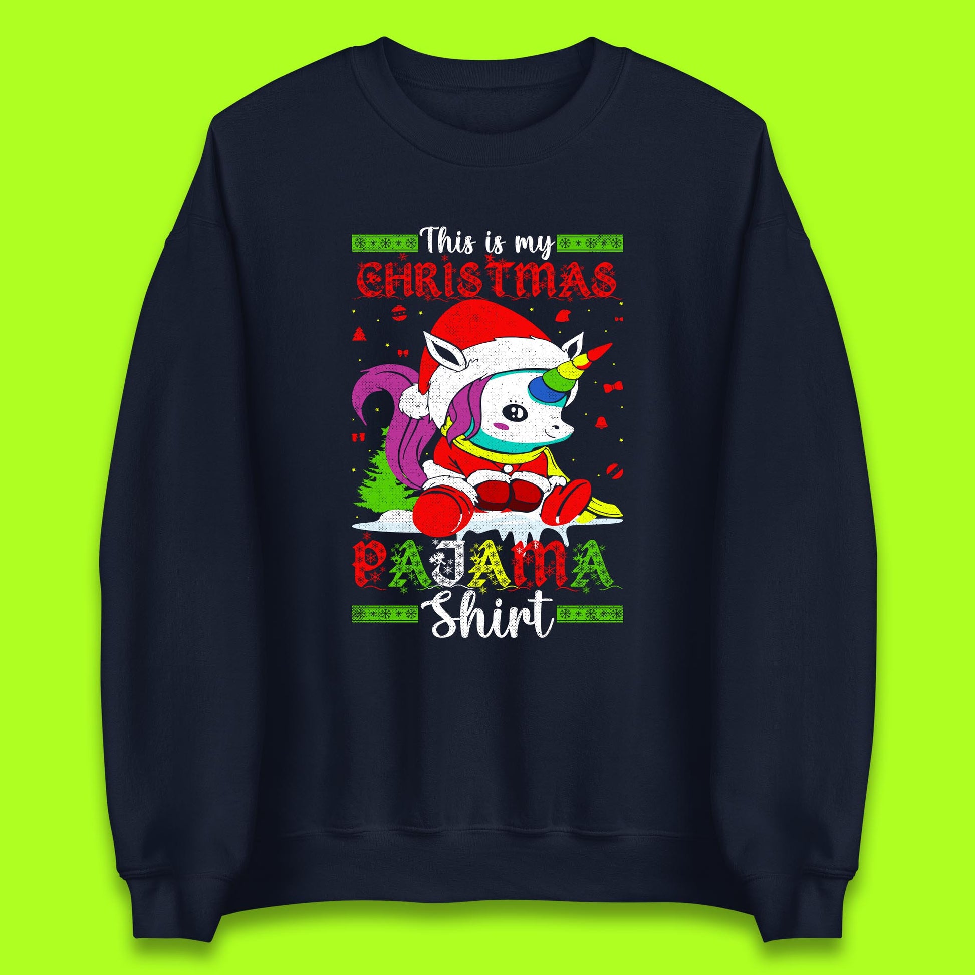 christmas unicorn santa costume sweatshirt