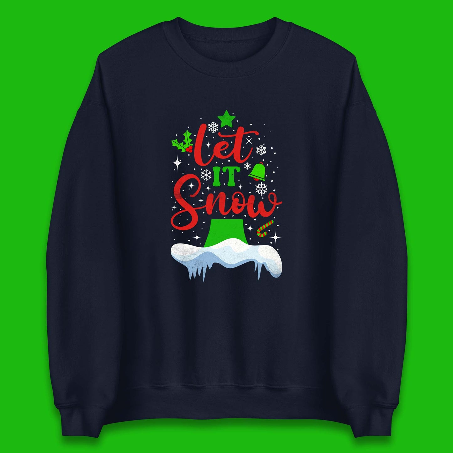 merry christmas let it snow snowflake sweatshirt