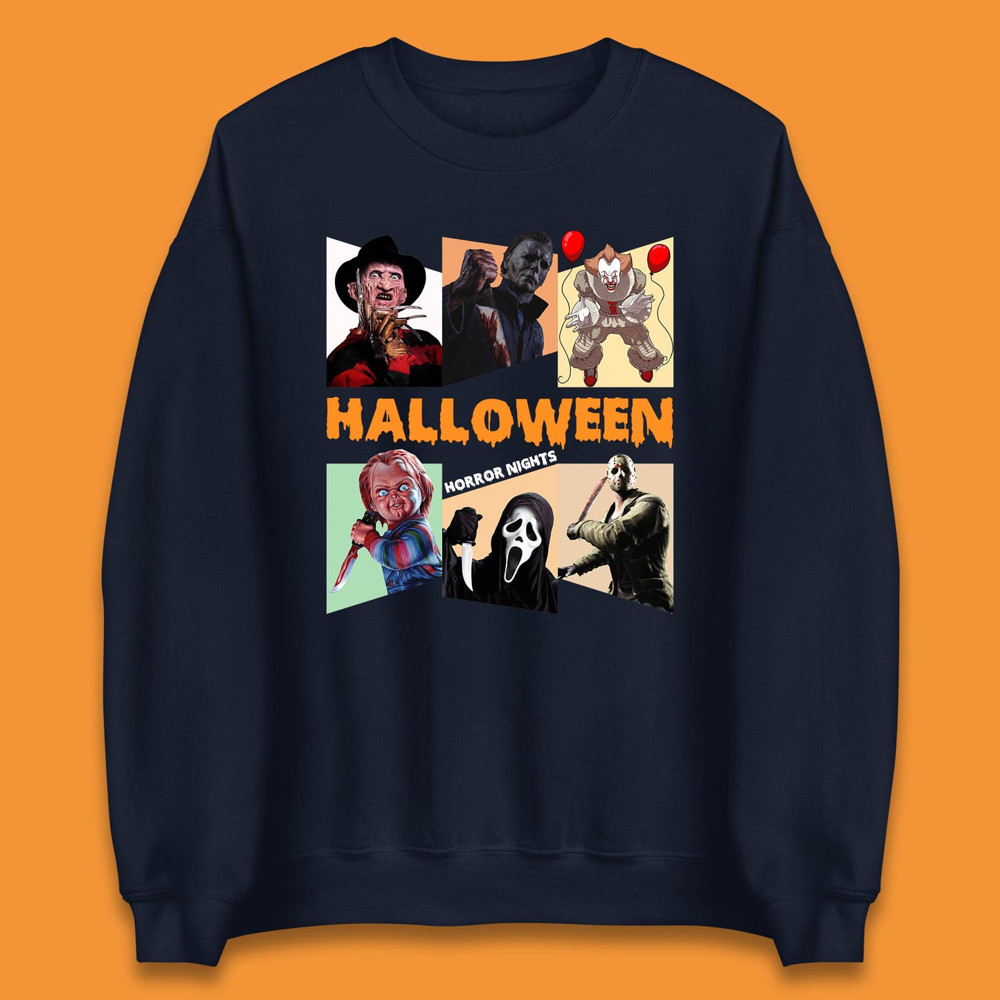 Halloween Horror Nights Horror Movie Characters Halloween Villians Serial Killers Unisex Sweatshirt