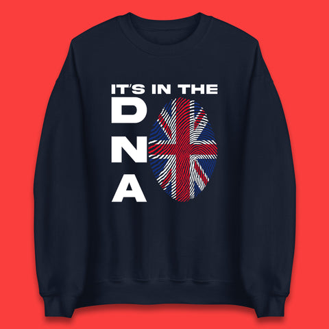 It's In My DNA Uk Union Jack Flag Fingerprint United Kingdom London Souvenirs British Flag Unisex Sweatshirt