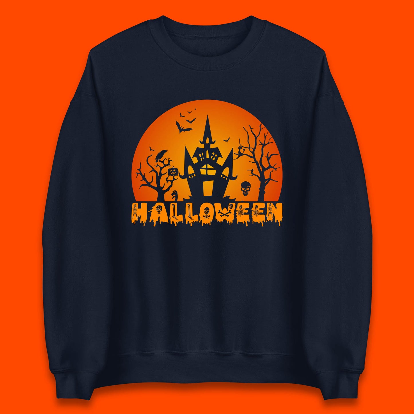 Halloween Horror Scary Hunted House Scary Spooky Night Festive Gift Unisex Sweatshirt
