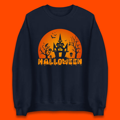 Halloween Horror Scary Hunted House Scary Spooky Night Festive Gift Unisex Sweatshirt