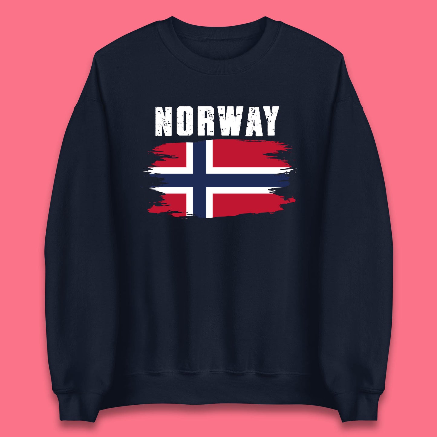 Distressed Norway Flag Kingdom Of Norway Patriotic Norwegian Flag Unisex Sweatshirt