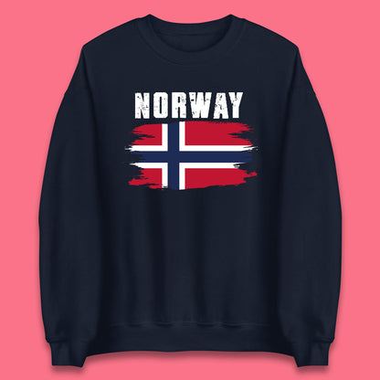 Distressed Norway Flag Kingdom Of Norway Patriotic Norwegian Flag Unisex Sweatshirt