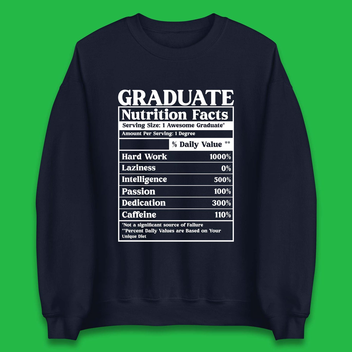 Graduate Nutrition Facts Unisex Sweatshirt