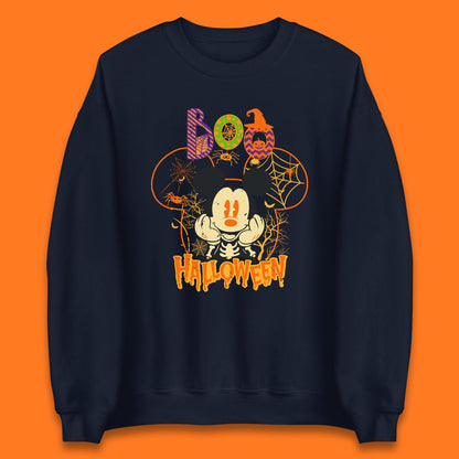 Boo Halloween Mickey Mouse Skeleton Horror Scary Disney Halloween Disneyland Trip Unisex Sweatshirt