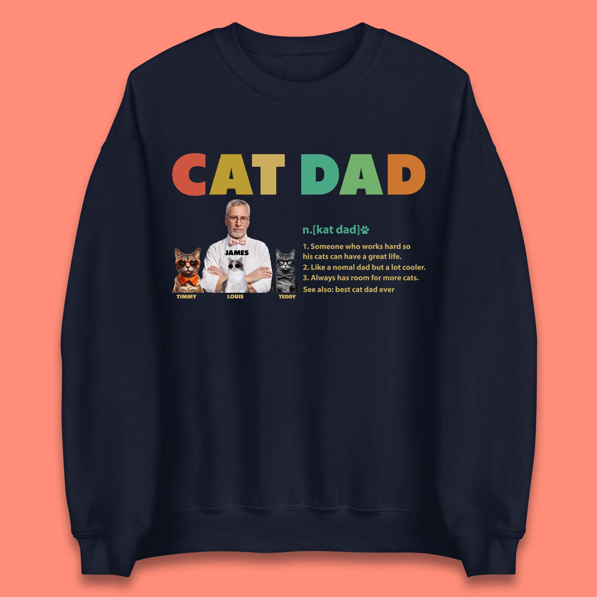 Personalised Cat Dad Unisex Sweatshirt
