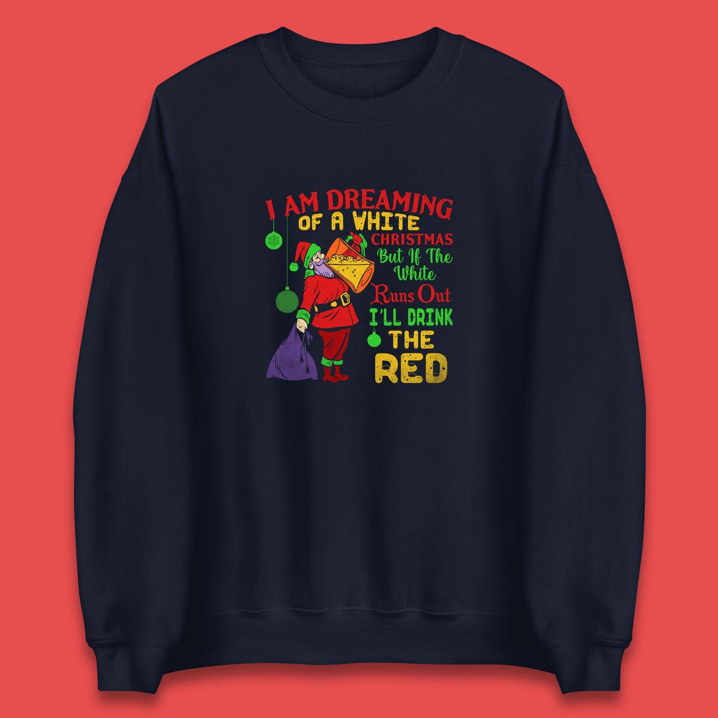 santa claus drinking sweatshirt