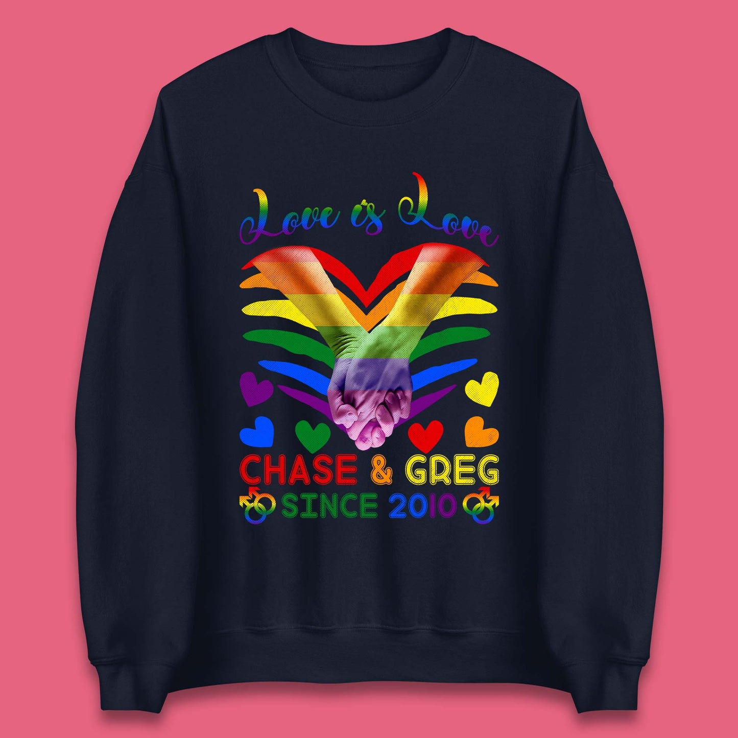 Personalised Lgbt Love Is Love Unisex Sweatshirt
