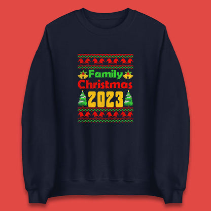 Family Christmas 2023 Holiday Winter Festive Christmas Trees Xmas Season Unisex Sweatshirt