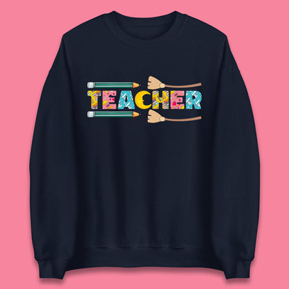 Halloween Teacher Spooky Teacher Ghost Halloween School Unisex Sweatshirt
