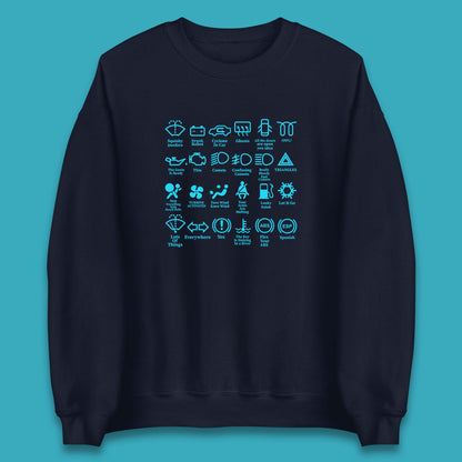 Warning Signs 101 Funny Racing Auto Mechanic Manual Shifting Funny Driving Unisex Sweatshirt