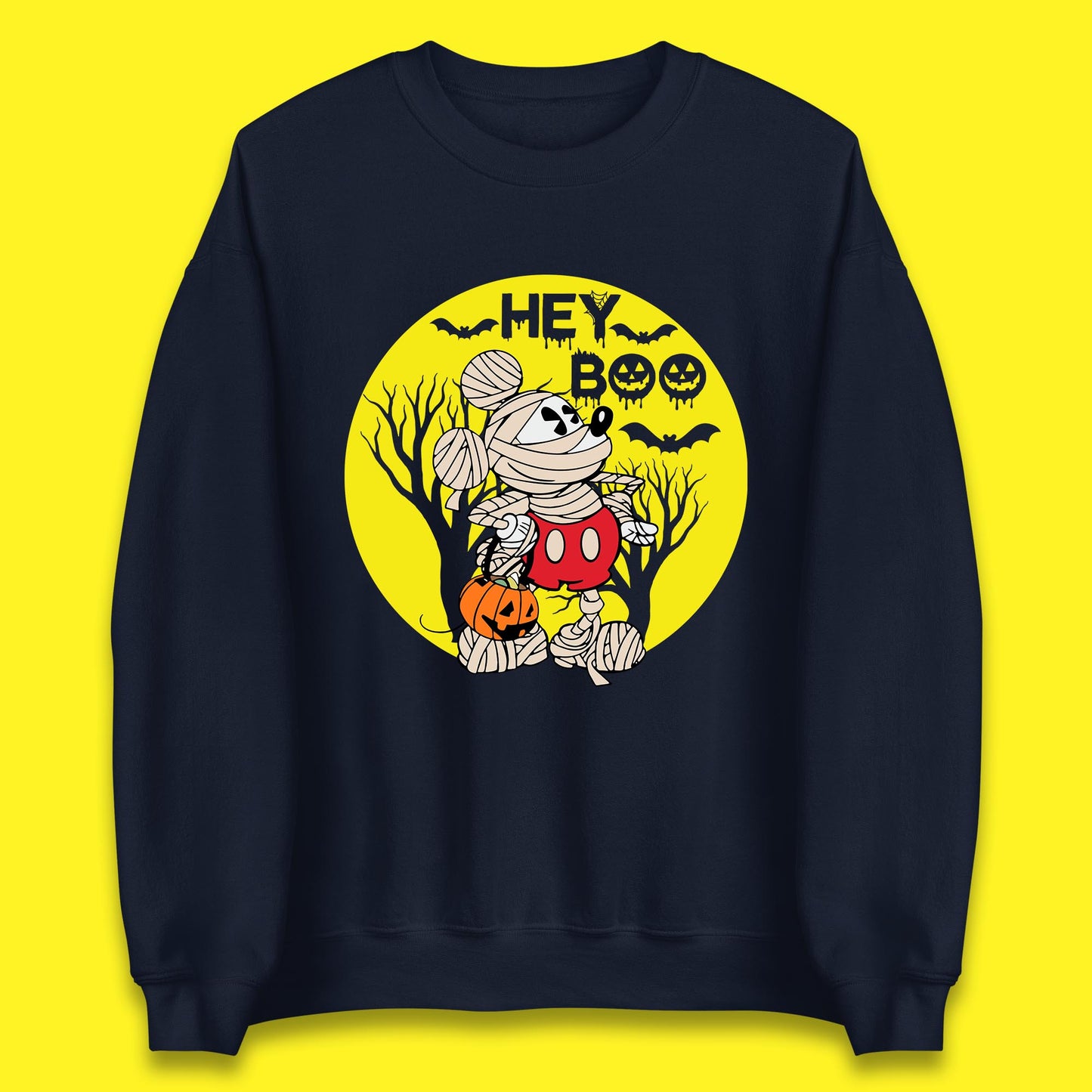 Hey Boo Disney Halloween Mickey Mouse Mummy Trick Or Treat Spooky Vibes Unisex Sweatshirt
