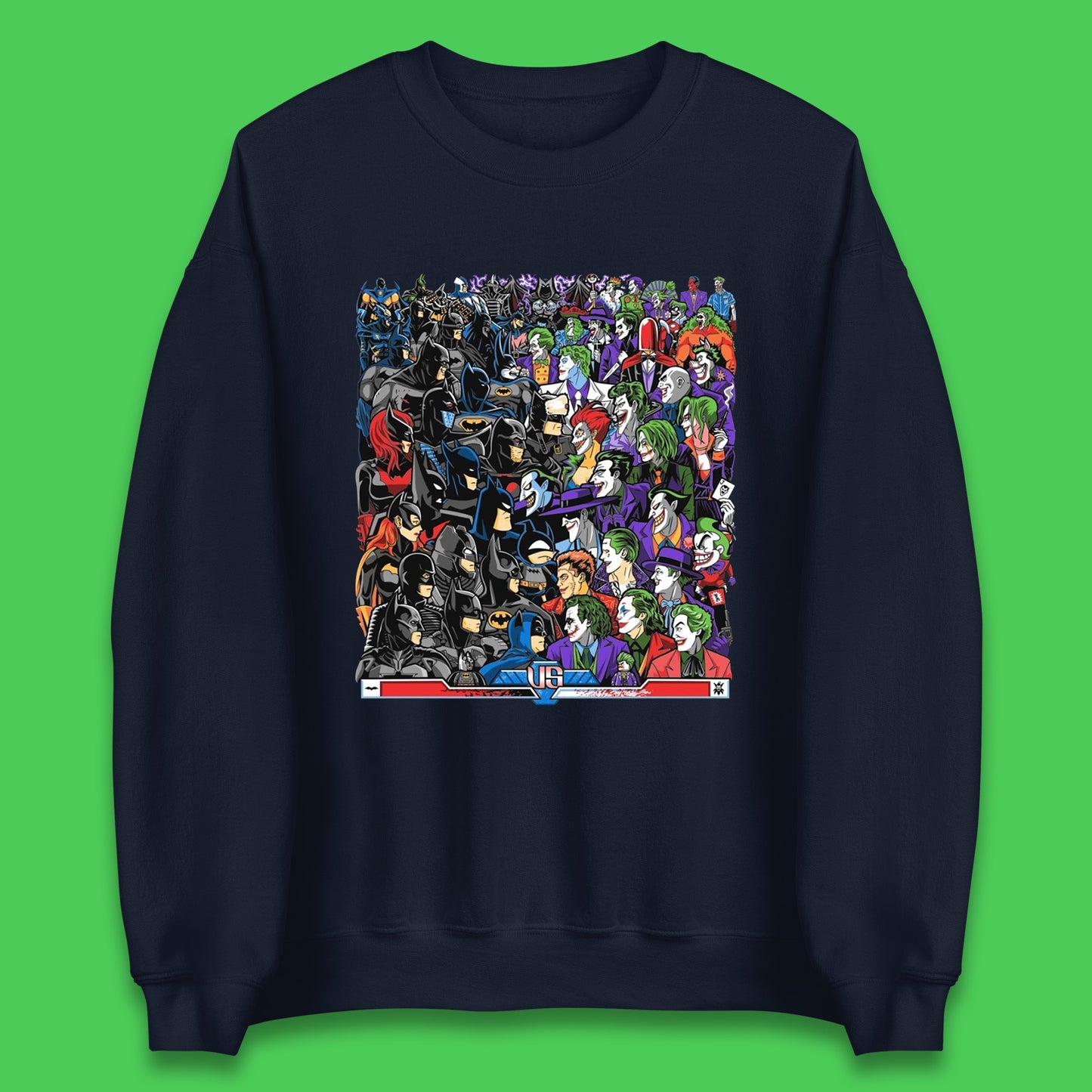 Bats VS Clowns DC Comics Batmans VS Joker Clowns Fighting Spoof Supervillain Comic Book Character Unisex Sweatshirt