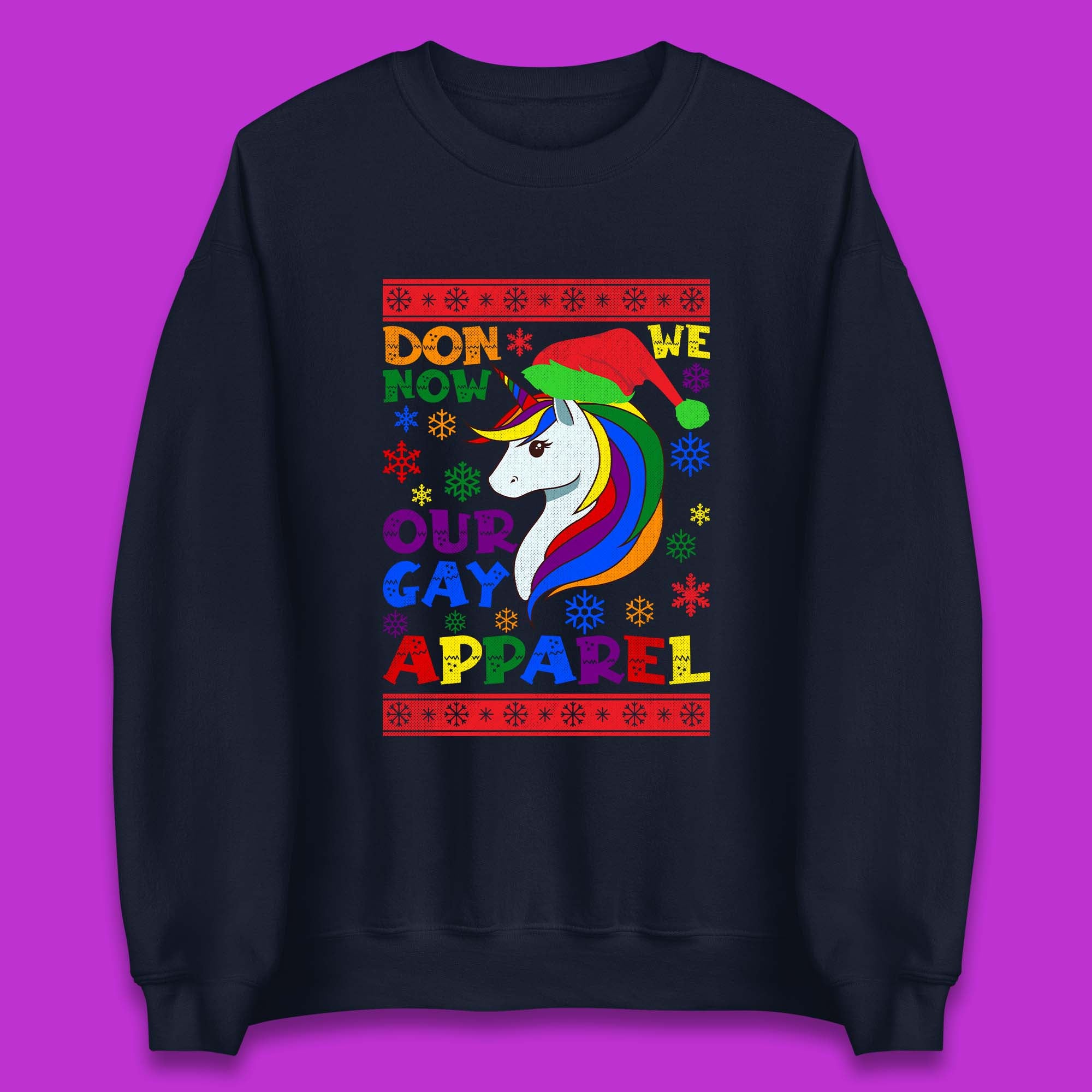 LGBT Rainbow Unicorn Christmas Unisex Sweatshirt