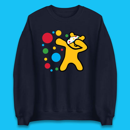 Dabbing Spotty Pudsey Bear Children In Need Dab Dance Spotty Day Donation Unisex Sweatshirt