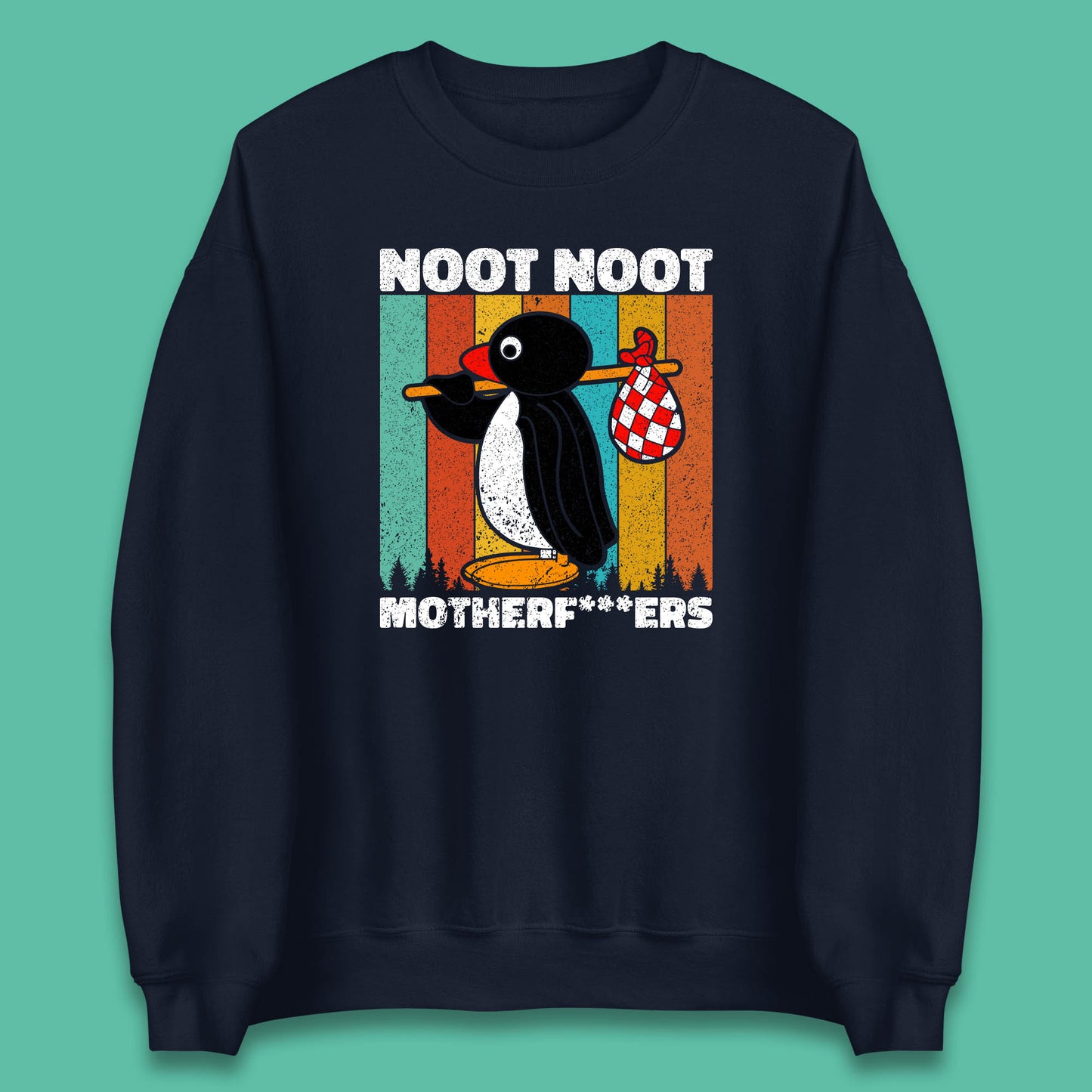 Noot Noot Pingu Madafakas Motherfcukers Funny Meme Vintage Retro Cartoon Anime Manga Unisex Sweatshirt